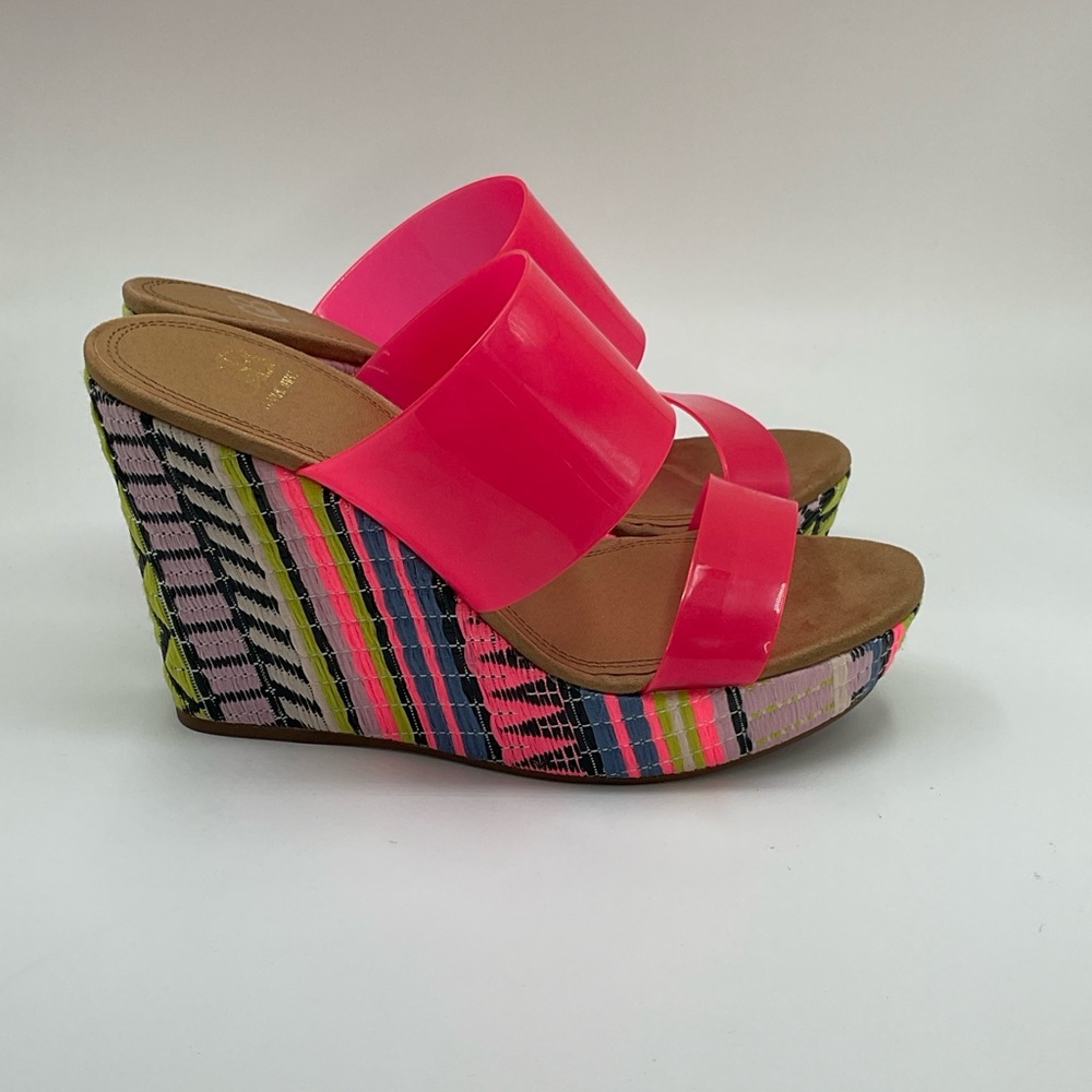 Giani Bernini Neon Pink Multi-Color Wedges
